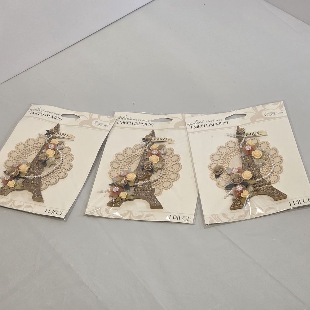 Floral Embellishment Set - Brown and Pink